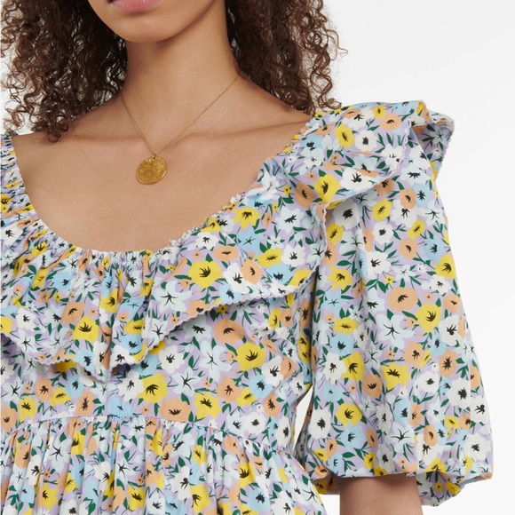 NEW Agua by Agua Bendita Flor La Fania Cotton Mini Dress Size L - Picture 3 of 6